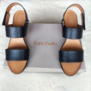 Frank Sarto Low Wedge Sandals  with Velcro Straps